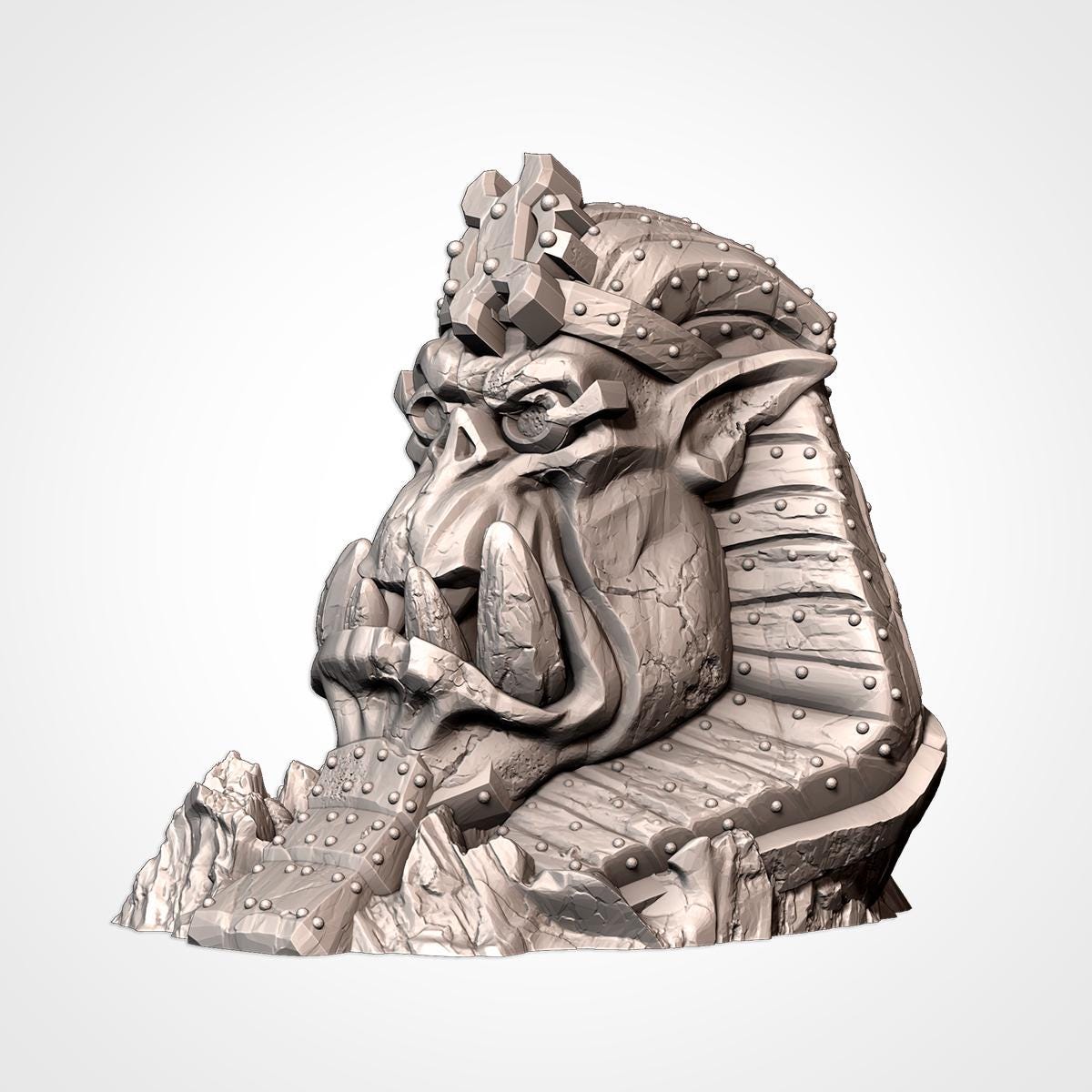 Orc Monuments Terrain Set | 32mm Fantasy Statues Scenery | Tabletop Wargaming Idols & Totems | Orcish Warband RPG Diorama