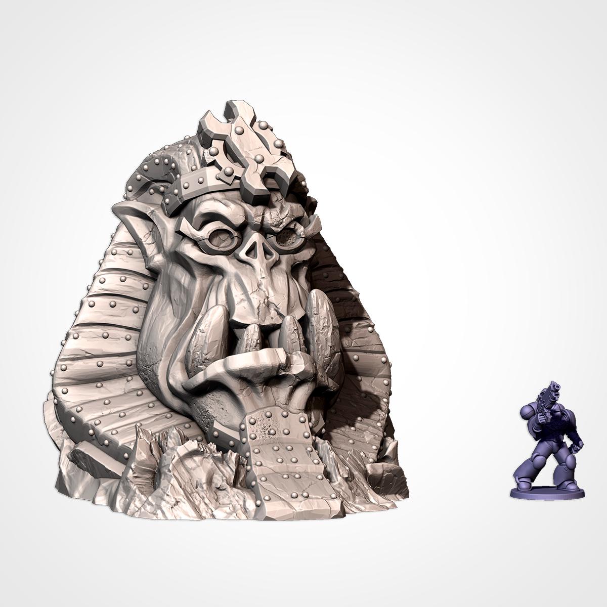 Orc Monuments Terrain Set | 32mm Fantasy Statues Scenery | Tabletop Wargaming Idols & Totems | Orcish Warband RPG Diorama