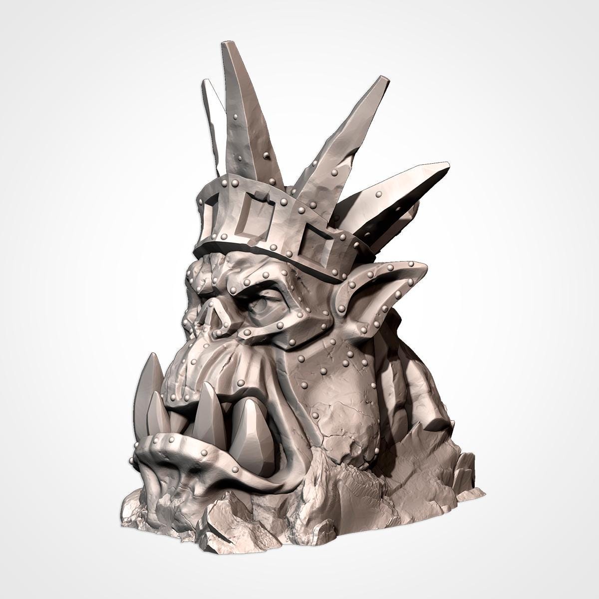 Orc Monuments Terrain Set | 32mm Fantasy Statues Scenery | Tabletop Wargaming Idols & Totems | Orcish Warband RPG Diorama