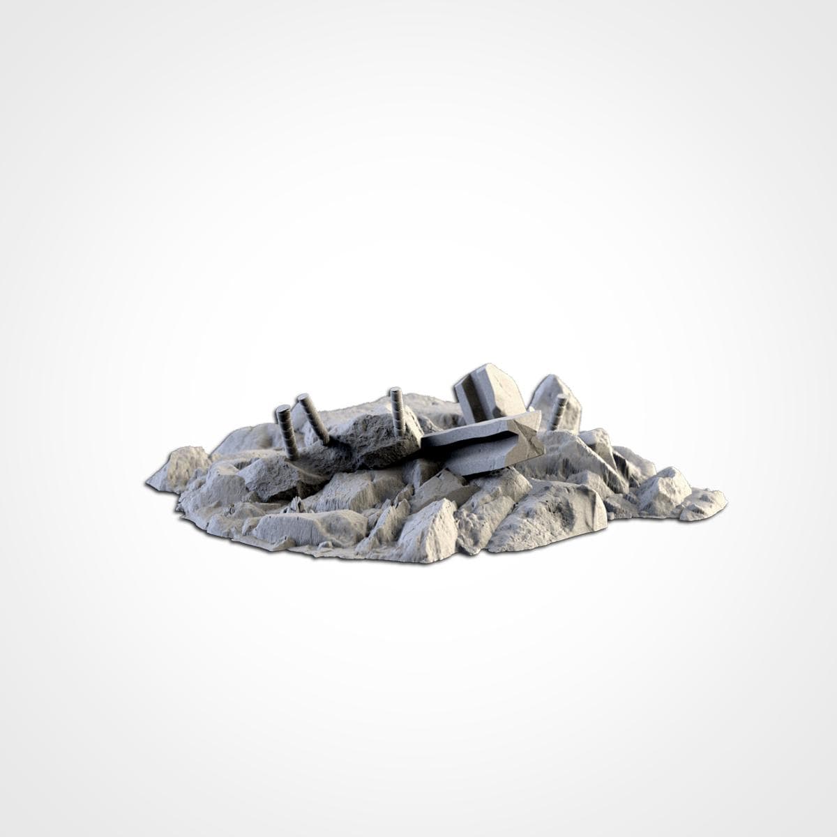 City Debris Scatter Terrain Set | 32mm Wargaming Rubble & Barricades | Post Apocalyptic Tabletop Scenery | Sci-Fi Battlefield Cover