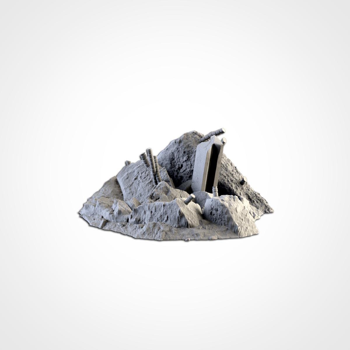 City Debris Scatter Terrain Set | 32mm Wargaming Rubble & Barricades | Post Apocalyptic Tabletop Scenery | Sci-Fi Battlefield Cover