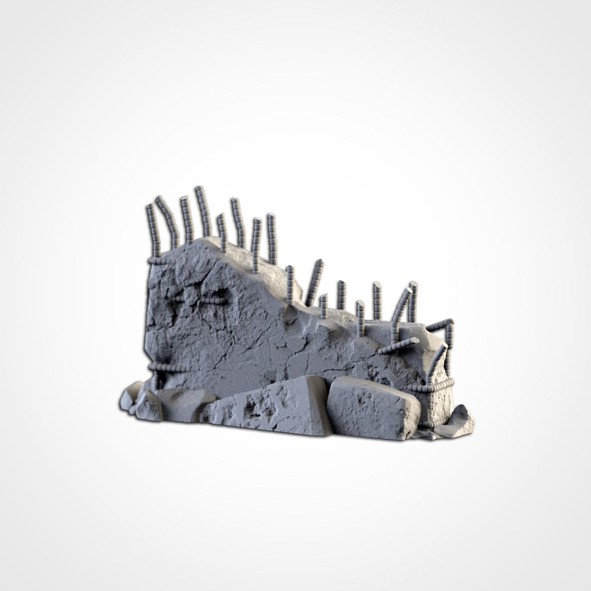 City Debris Scatter Terrain Set | 32mm Wargaming Rubble & Barricades | Post Apocalyptic Tabletop Scenery | Sci-Fi Battlefield Cover