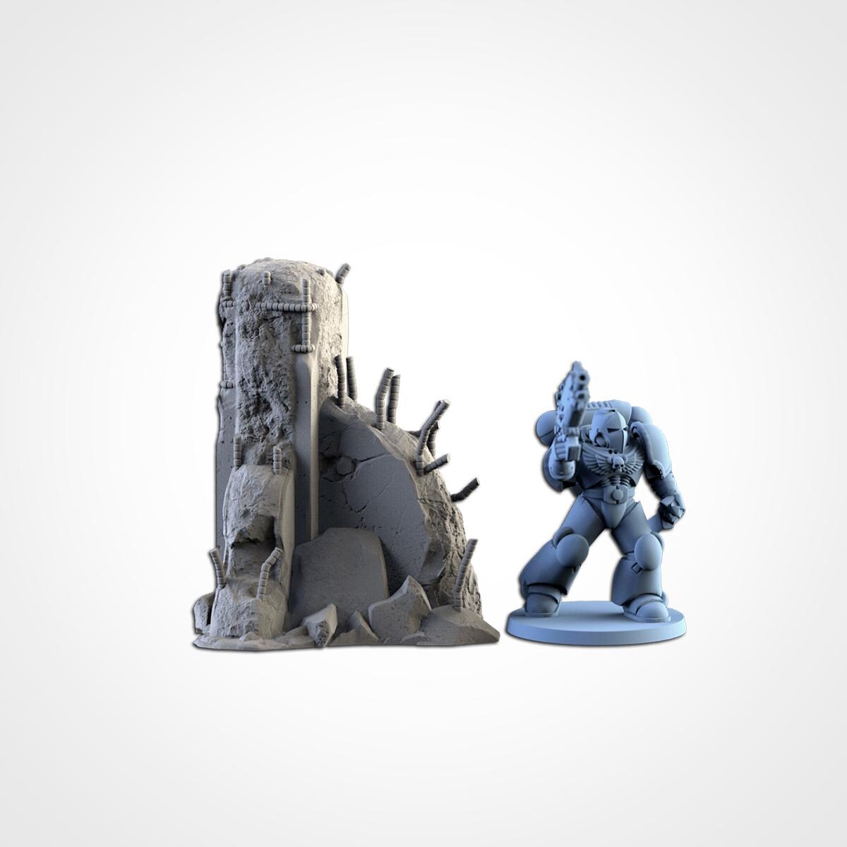 City Debris Scatter Terrain Set | 32mm Wargaming Rubble & Barricades | Post Apocalyptic Tabletop Scenery | Sci-Fi Battlefield Cover