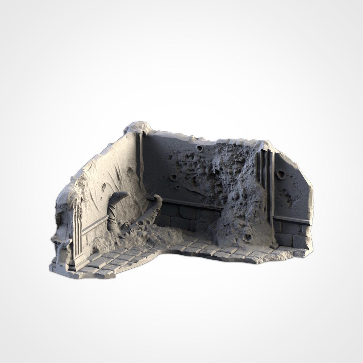 Infected Ruins Terrain Set | 32mm Corrupted Diseased Building Scenery | Plague Wargaming Tabletop Horror | RPG Diorama