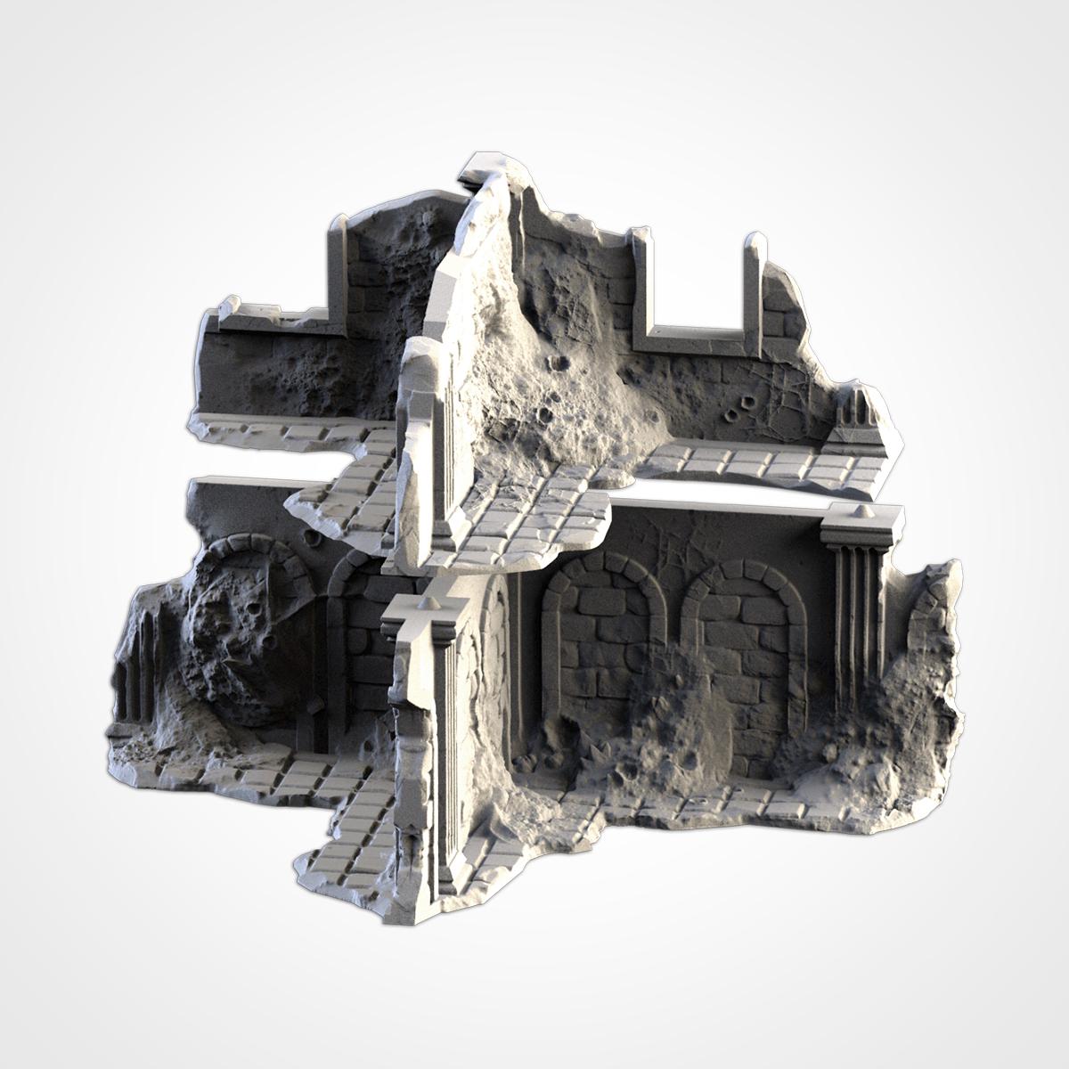 Infected Ruins Terrain Set | 32mm Corrupted Diseased Building Scenery | Plague Wargaming Tabletop Horror | RPG Diorama