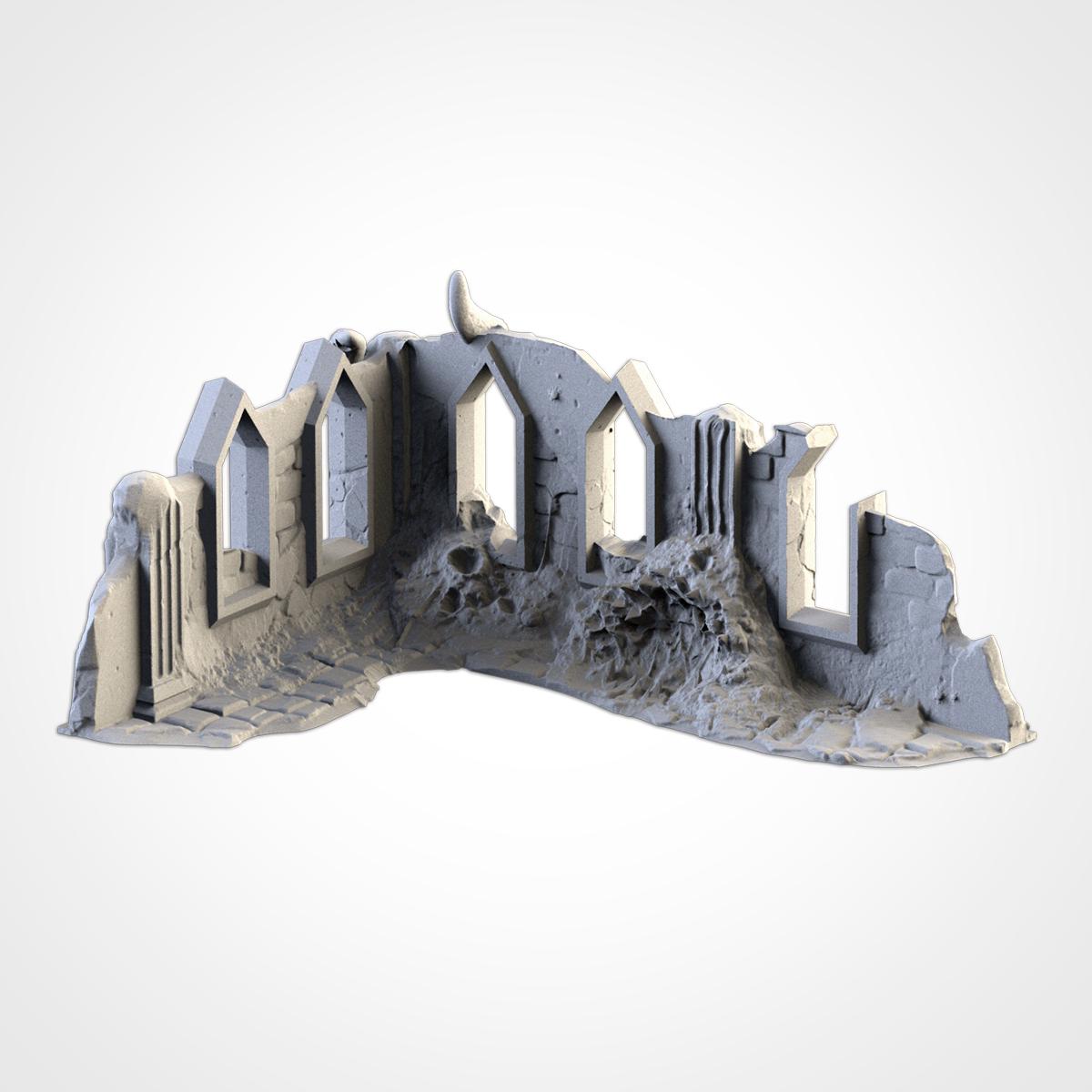 Infected Ruins Terrain Set | 32mm Corrupted Diseased Building Scenery | Plague Wargaming Tabletop Horror | RPG Diorama