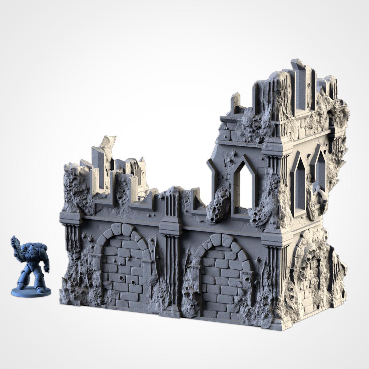 Infected Ruins Terrain Set | 32mm Corrupted Diseased Building Scenery | Plague Wargaming Tabletop Horror | RPG Diorama