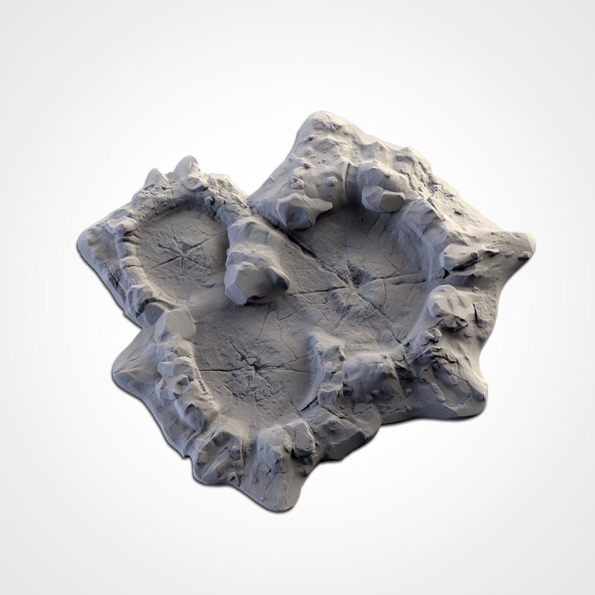 Bomb Craters Terrain Set | 32mm Battlefield Blast Crater Scenery | Post Apocalyptic Wargaming Tabletop Cover | War Torn Sci-Fi Diorama