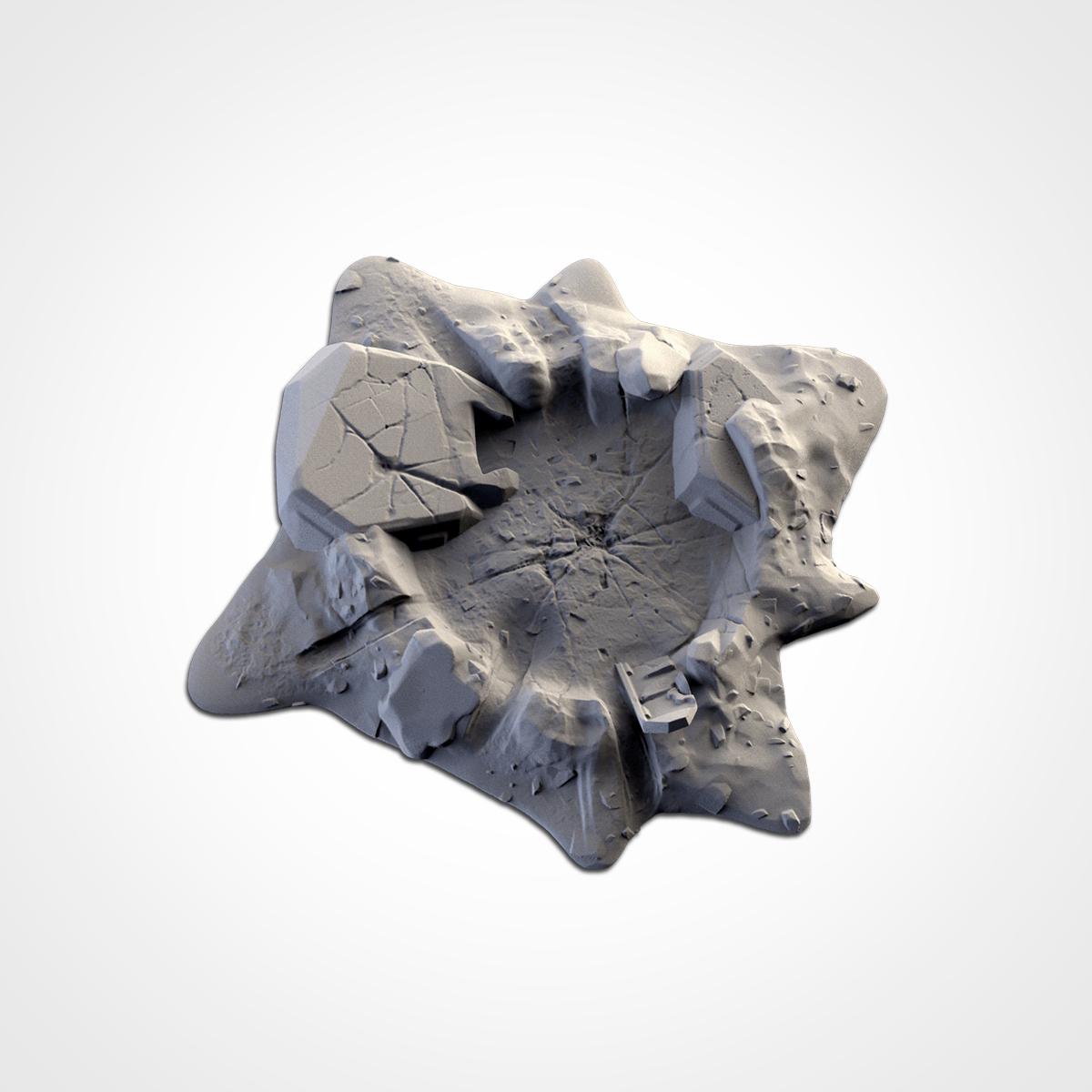 Bomb Craters Terrain Set | 32mm Battlefield Blast Crater Scenery | Post Apocalyptic Wargaming Tabletop Cover | War Torn Sci-Fi Diorama