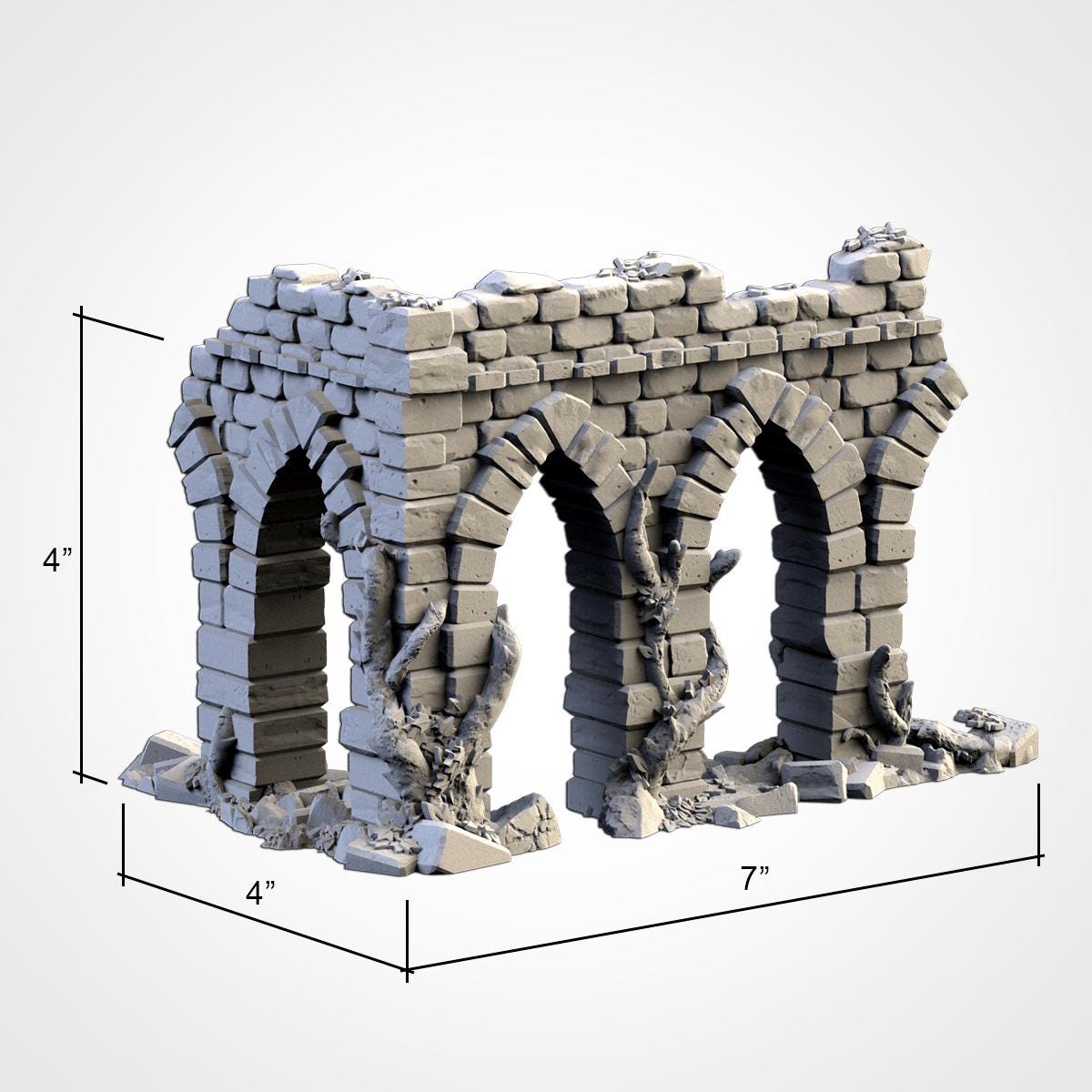 Abandoned City Ruins Terrain Set | 32mm Ruined Medieval Town Buildings | Tabletop Wargaming Fantasy Scenery | Cursed Village RPG Diorama