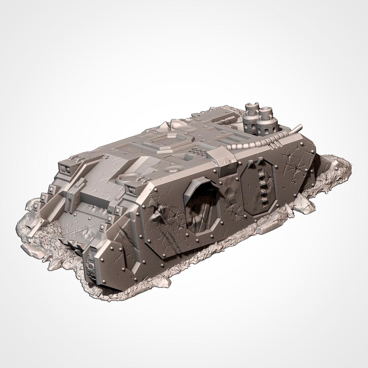 Crashed Tank Wrecks Terrain Set | 32mm Destroyed Sci-Fi Vehicle Scenery | Tabletop Wargaming Battlefield Cover | Post Apocalyptic Diorama