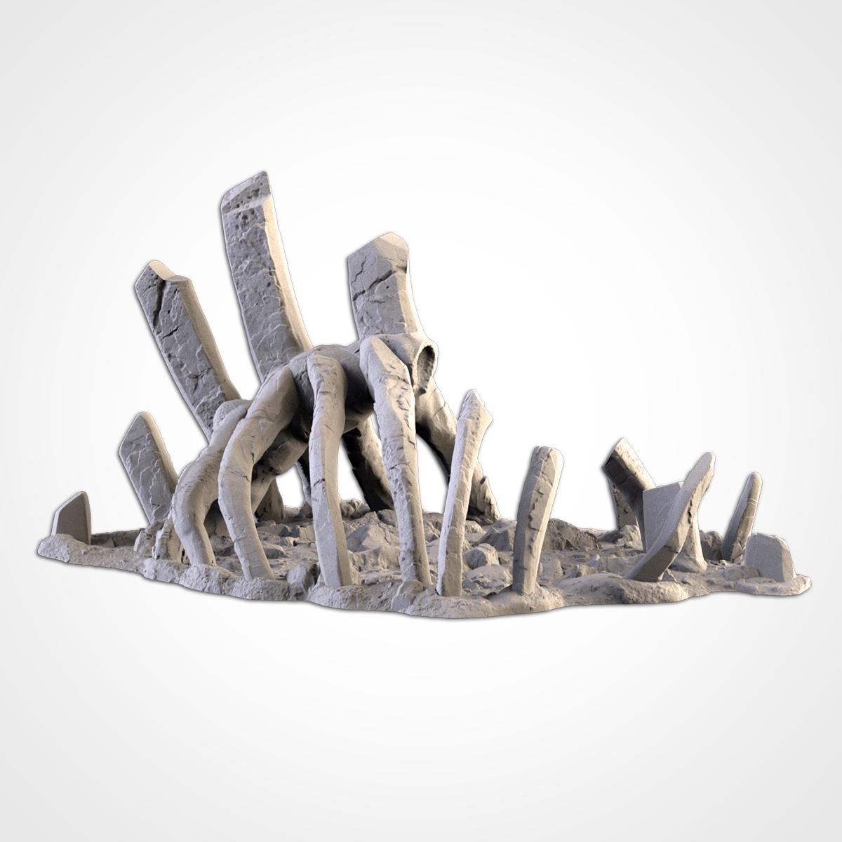 Giant Bones Terrain Set | 32mm Monster Skeleton Dragon Ribcage Scenery | Fantasy Tabletop Wargaming Graveyard | Undead RPG Diorama