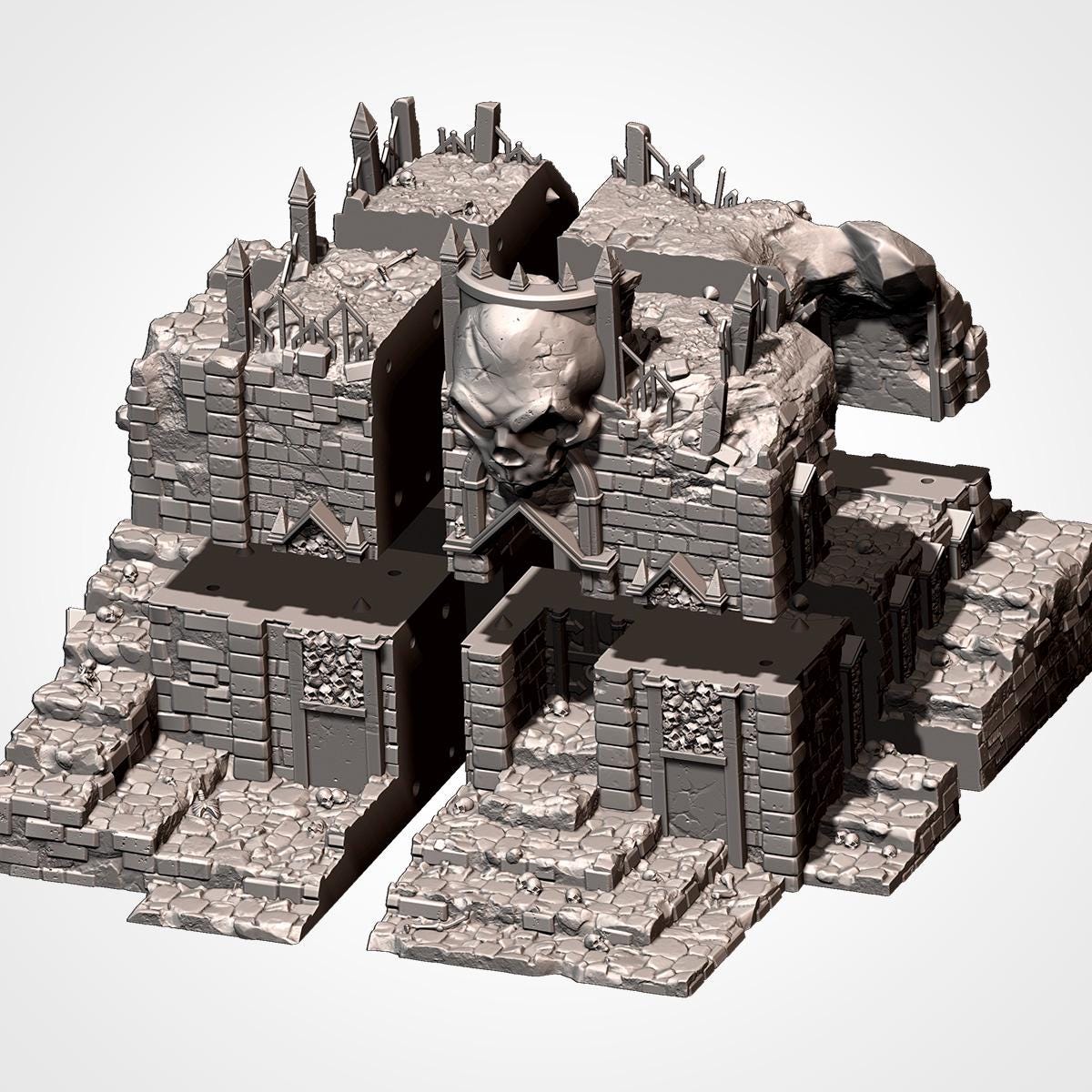 Cursed Mausoleum Terrain | 32mm Gothic Crypt Tomb Graveyard Scenery | Fantasy Tabletop Wargaming Building | Undead Haunted RPG Diorama