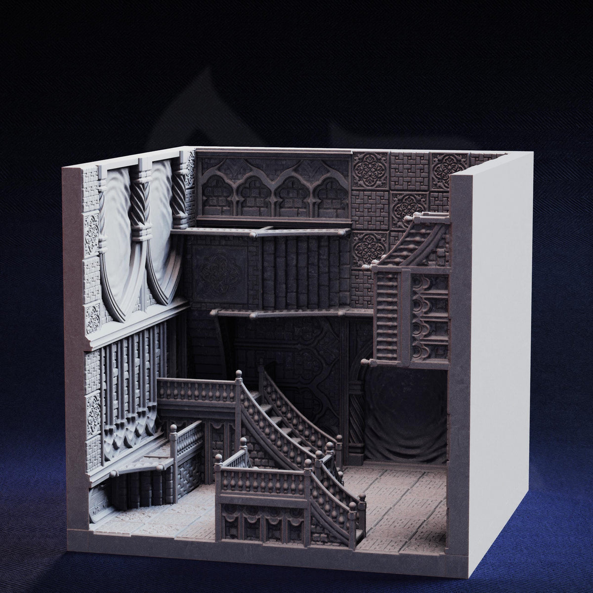 Impossible Room Terrain Set | 28mm Gravity Defying Staircase Dungeon | Surreal Optical Illusion Fantasy Scenery | DnD RPG Diorama