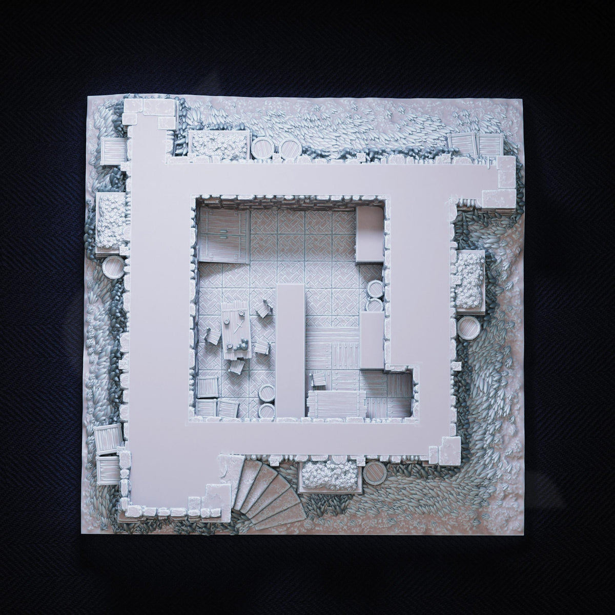 Fantasy Tavern Inn Terrain Set | 28mm Multi Level Bar with Secret Hideout Basement | Tabletop RPG Scenery & Furniture | DnD City Diorama