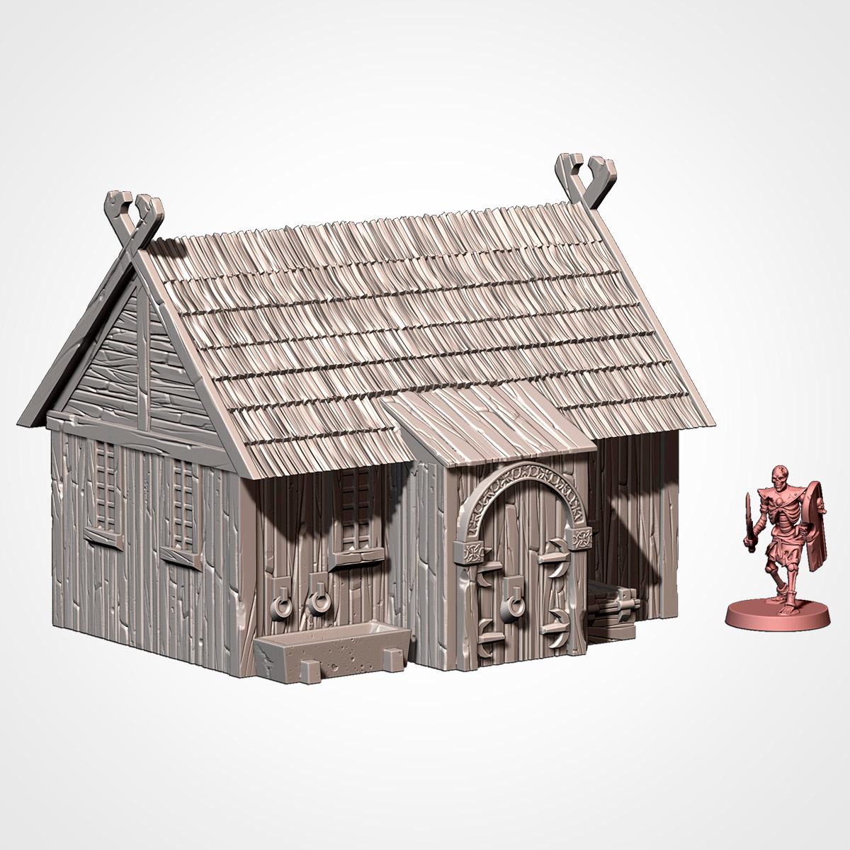 Medieval Viking Village Terrain Set | 32mm Thatched Timber House Scenery | Fantasy Tabletop Wargaming Buildings | Norse Saxon RPG Diorama