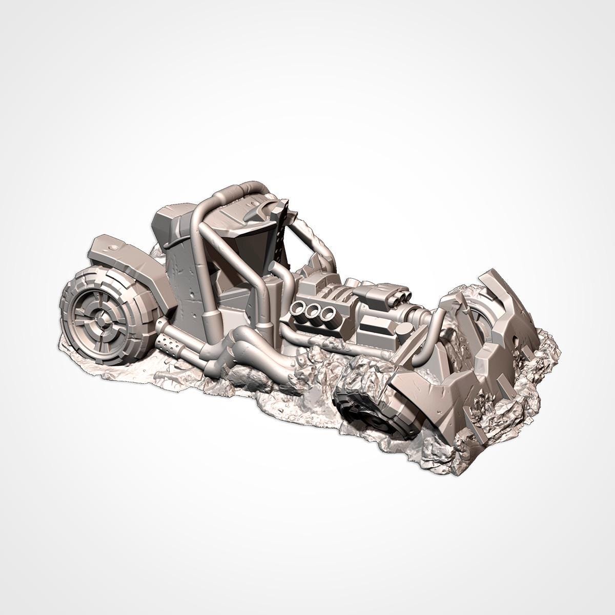 Crashed Orc Buggies Terrain Set | 32mm Destroyed Sci-Fi Vehicle Wrecks | Tabletop Wargaming Battlefield Cover | Post Apocalyptic Diorama