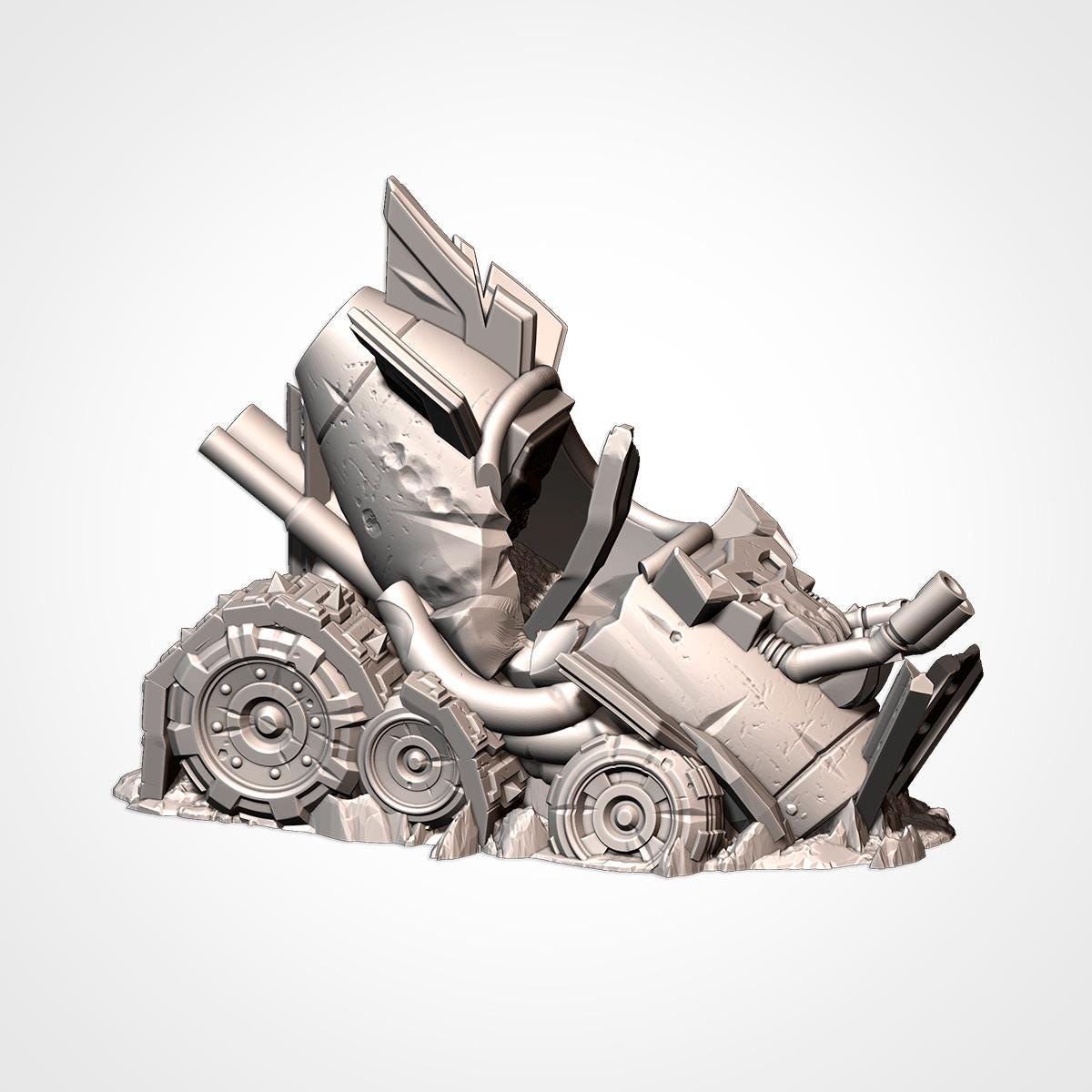 Crashed Orc Buggies Terrain Set | 32mm Destroyed Sci-Fi Vehicle Wrecks | Tabletop Wargaming Battlefield Cover | Post Apocalyptic Diorama