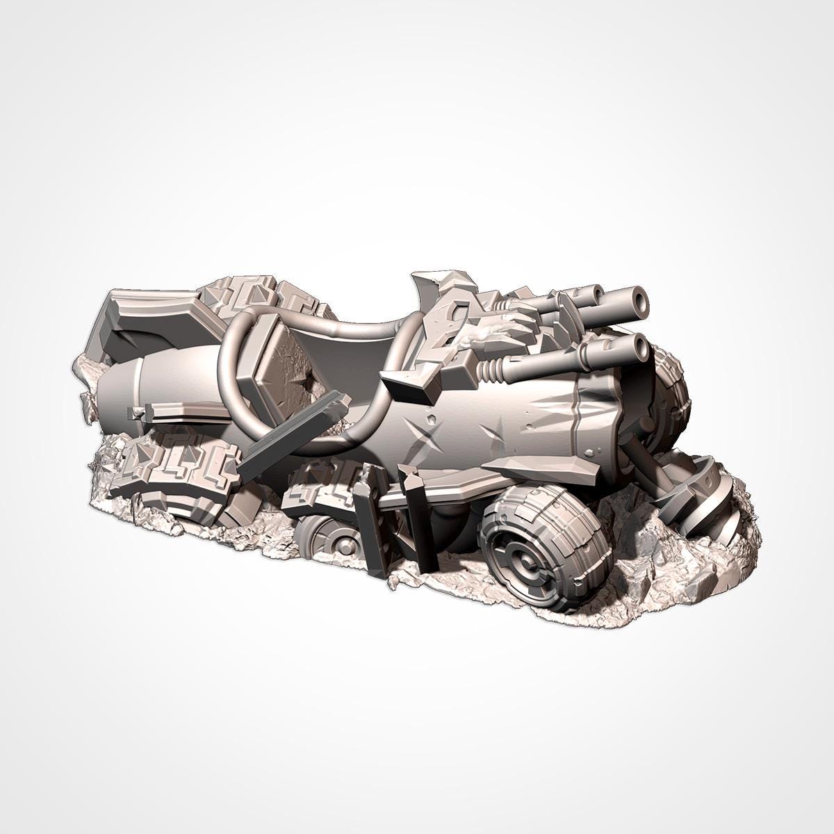Crashed Orc Buggies Terrain Set | 32mm Destroyed Sci-Fi Vehicle Wrecks | Tabletop Wargaming Battlefield Cover | Post Apocalyptic Diorama