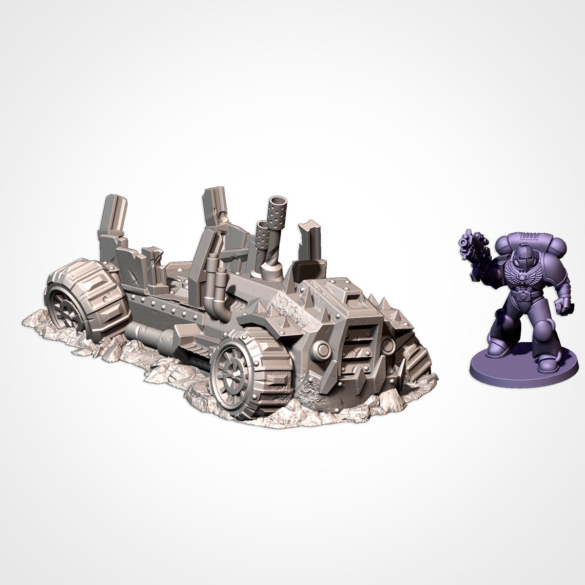 Crashed Orc Buggies Terrain Set | 32mm Destroyed Sci-Fi Vehicle Wrecks | Tabletop Wargaming Battlefield Cover | Post Apocalyptic Diorama