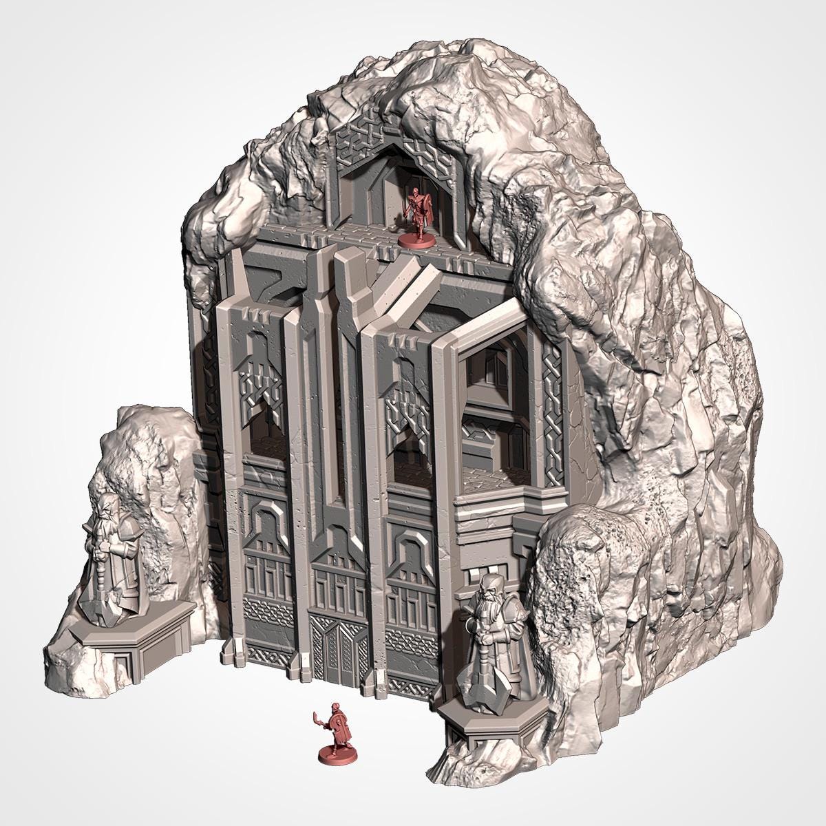 Large Fantasy Mountain Terrain | 32mm Dwarven Mountain Hold Scenery | Tabletop Wargaming Modular Peak | RPG Cavern Stronghold Diorama