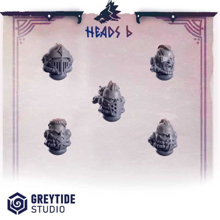 Primal Hounds Heads 6 for Wargames & Skirmish Tabletop 3d Printed Kit Bash Custom Bits