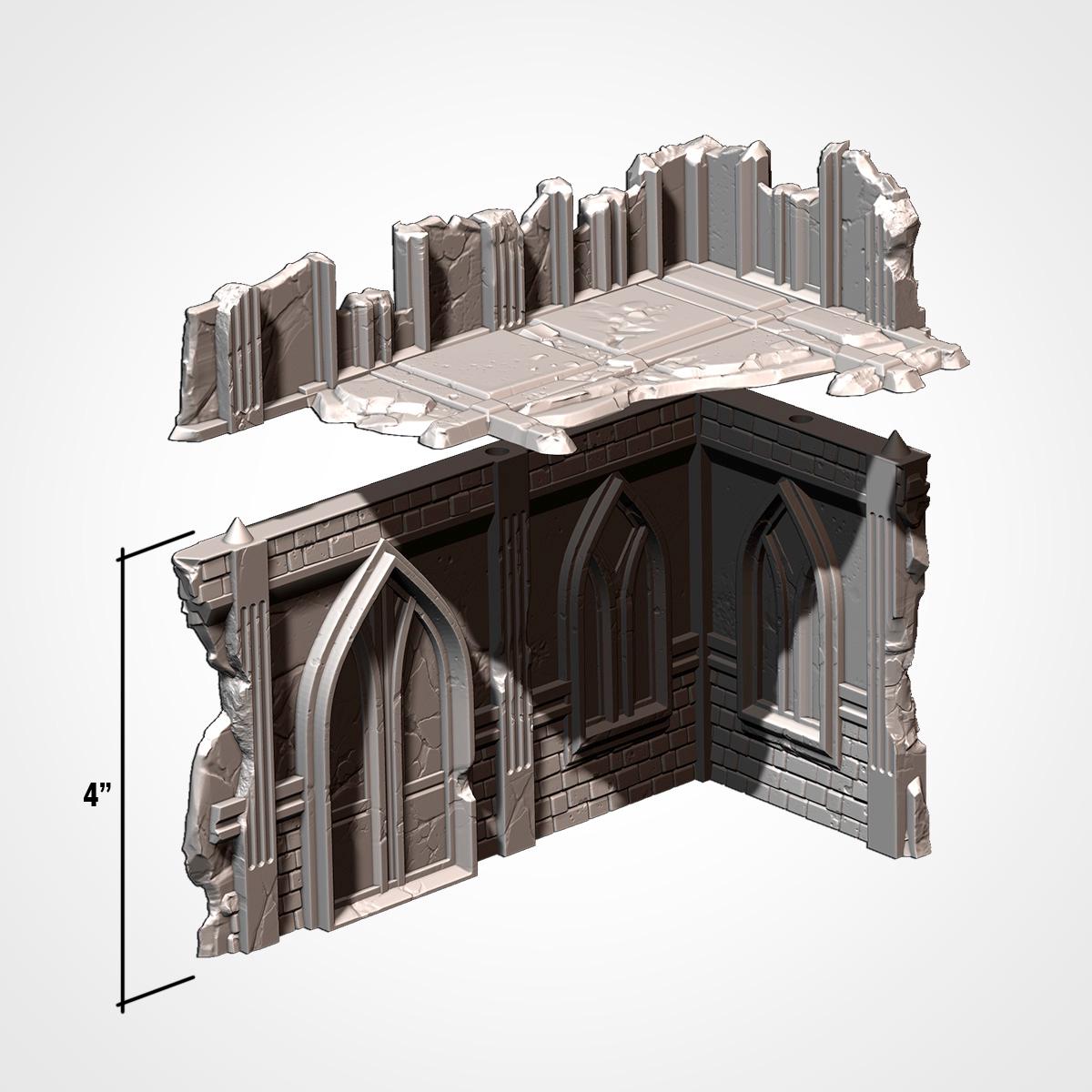Complete Sci-Fi Ruins Table Terrain Set | 32mm Gothic Industrial Battlefield | Tabletop Wargaming Tournament Layout | Grimdark
