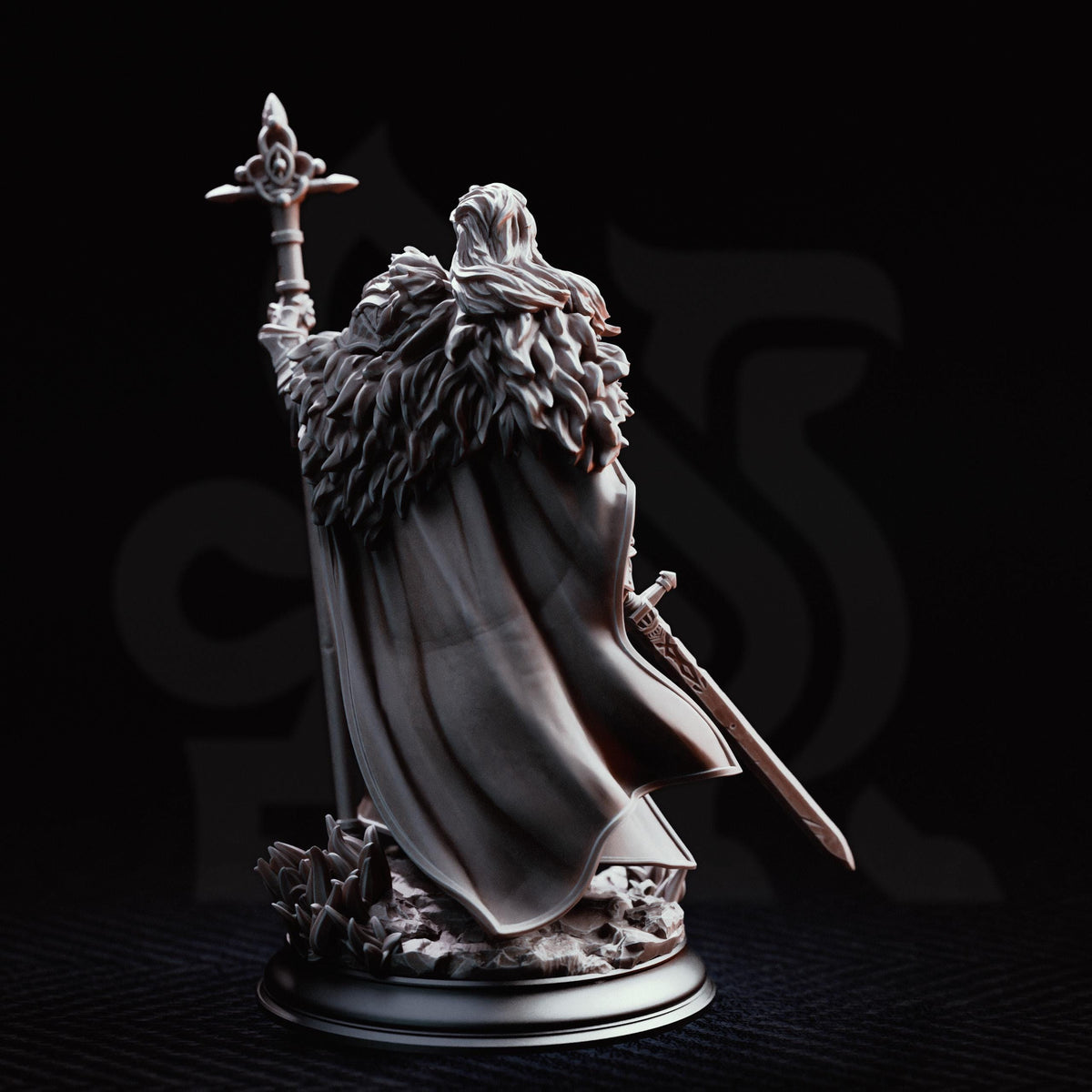 War Priestess Miniature Silvia | 32mm 75mm Battle Cleric Resin Mini | Unpainted Female Tabletop RPG Figure | DnD Paladin NPC Character