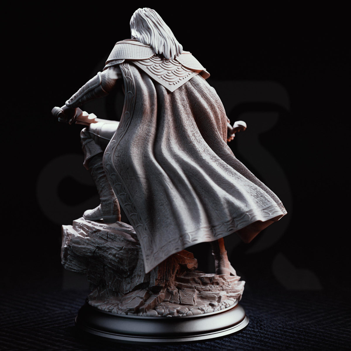 Monster Hunter Rogue Miniature Severin | 32mm 75mm Hexhunter Resin Mini | Unpainted Tabletop RPG Fighter Figure | DnD Grim NPC Character