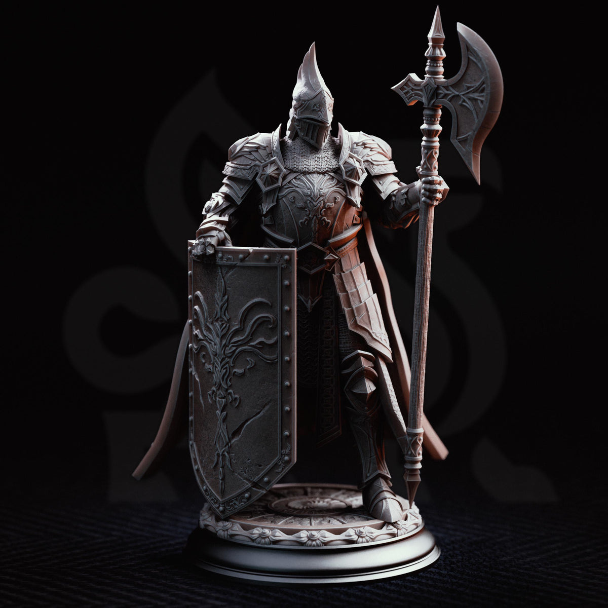 Elite Knight Miniature Lars | 32mm 75mm Armored Human Fighter Resin Mini | Unpainted Tabletop RPG Soldier Figure | DnD Paladin Character