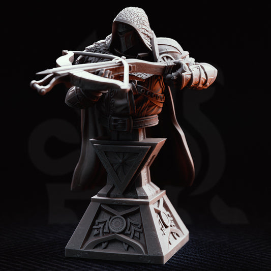 Crossbow Knight Bust Erik | Fantasy Hedge Knight Resin Display Bust | Unpainted Collector Painting Model | Dark Medieval Soldier Figure