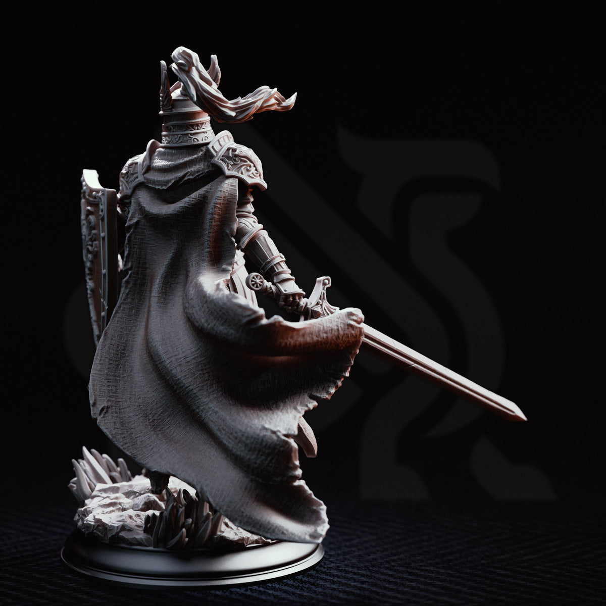 Marine Knight Miniature Alwine | 32mm 75mm Female Armored Fighter Resin Mini | Unpainted Tabletop RPG Figure | DnD Paladin NPC Character