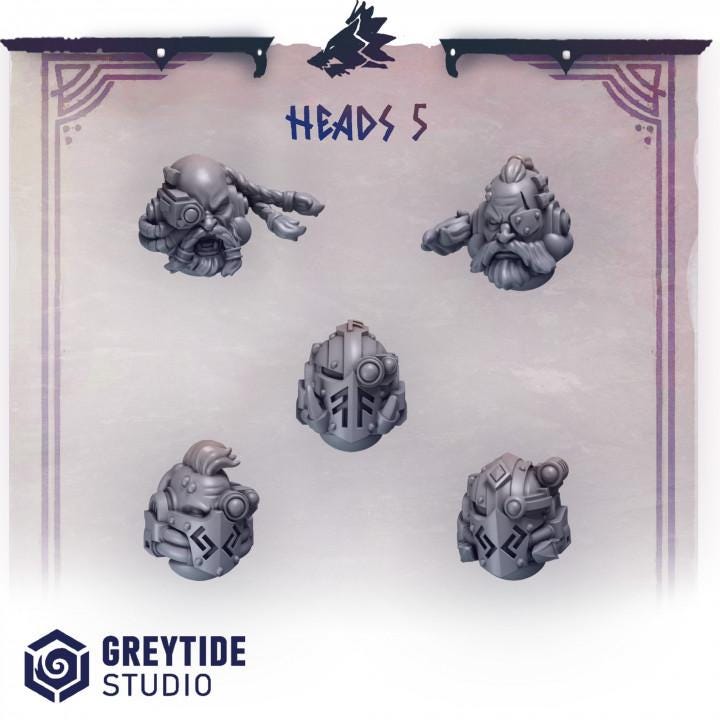 Primal Hounds Heads 5 for Wargames & Skirmish Tabletop 3d Printed Kit Bash Custom Bits