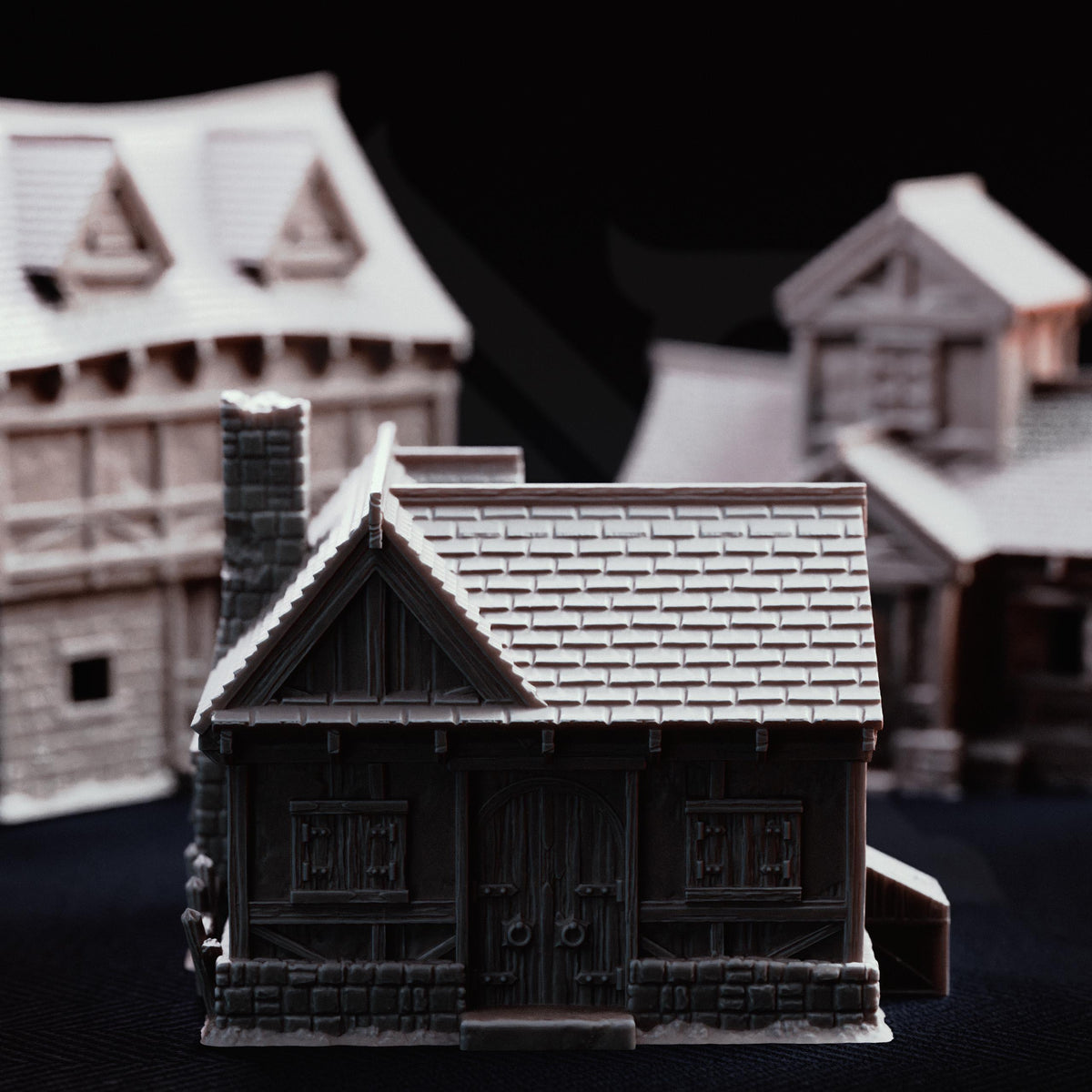 Medieval Village Terrain Set | 28mm Dark Fantasy Cottage Mill & Cabin Buildings | Tabletop RPG Wargaming Scenery | DnD Plague Town Diorama