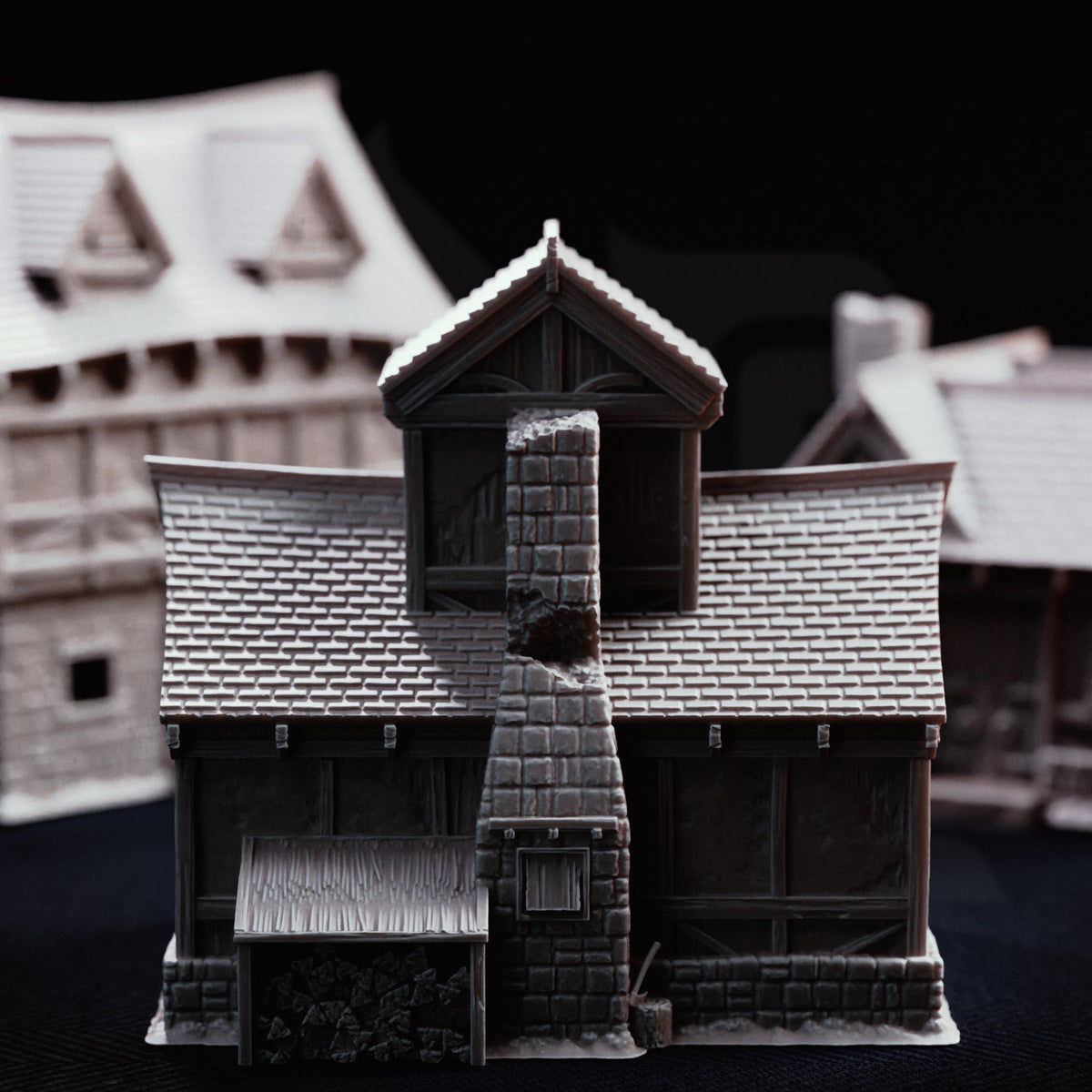 Medieval Village Terrain Set | 28mm Dark Fantasy Cottage Mill & Cabin Buildings | Tabletop RPG Wargaming Scenery | DnD Plague Town Diorama