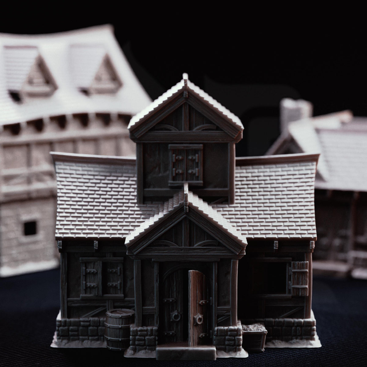 Medieval Village Terrain Set | 28mm Dark Fantasy Cottage Mill & Cabin Buildings | Tabletop RPG Wargaming Scenery | DnD Plague Town Diorama