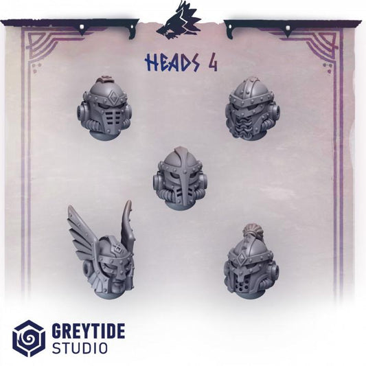 Primal Hounds Heads 4 for Wargames & Skirmish Tabletop 3d Printed Kit Bash Custom Bits