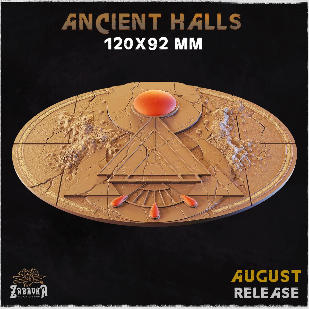 Ancient Temple Miniature Bases & Toppers | 25mm 32mm 40mm Round Oval Sizes | Arcane Crystal Wargaming Resin Base Set | Magnet Ready