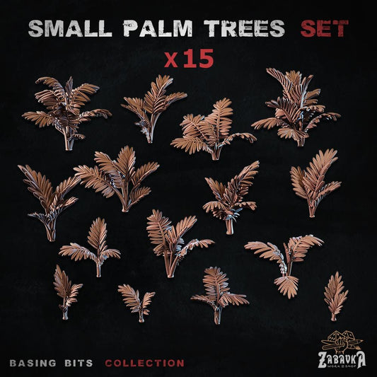 Small Palm Trees Basing Bits | Miniature Jungle Plant Resin Pieces | Tabletop Wargaming Diorama Scenery | Tropical Desert Oasis Terrain