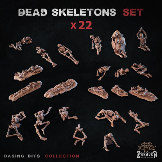 Dead Skeleton Basing Bits | Skeletal Remains Resin Pieces | Miniature Base Decoration | Undead Graveyard Wargaming Diorama Accessories