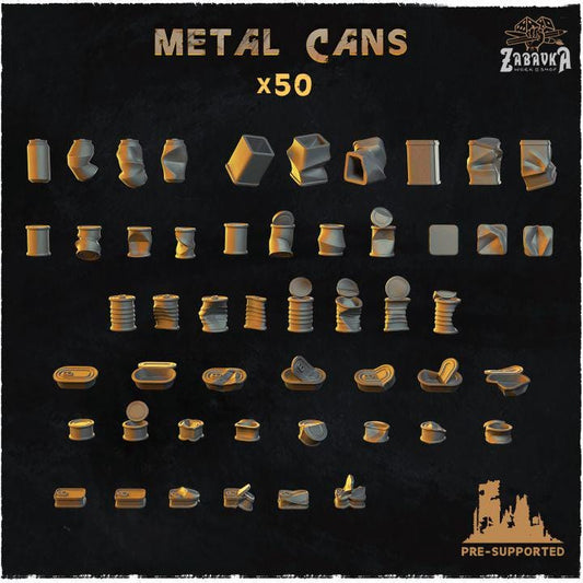Metal Cans Basing Bits | Tin Can & Trash Resin Pieces | Miniature Base Decoration | Urban Post Apocalyptic Wargaming Diorama Scatter