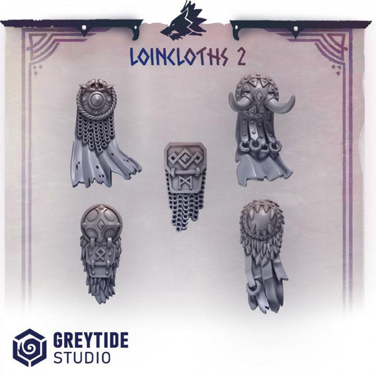 Primal Hounds Lioncloths 2 for Wargames & Skirmish Tabletop 3d Printed Kit Bash Custom Bits