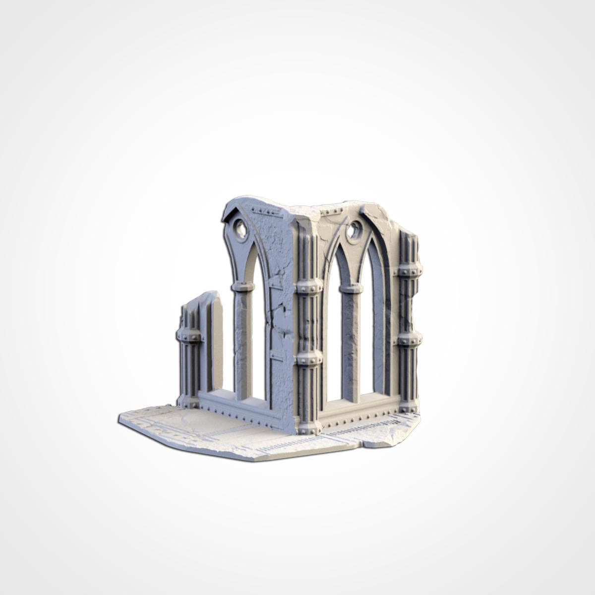 Gothic Cathedral Ruins Terrain | 32mm Ruined Church Wargaming Scenery | Grimdark Tabletop Building | Fantasy & Sci-Fi RPG Diorama Set