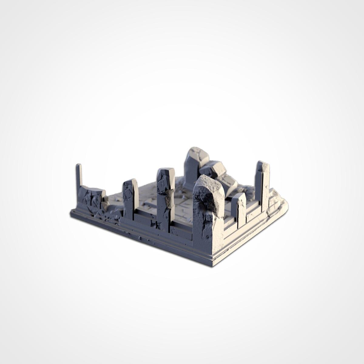 Ruined City Buildings Terrain Set | 32mm Post Apocalyptic Wargaming Scenery | War Torn Urban Tabletop Ruins