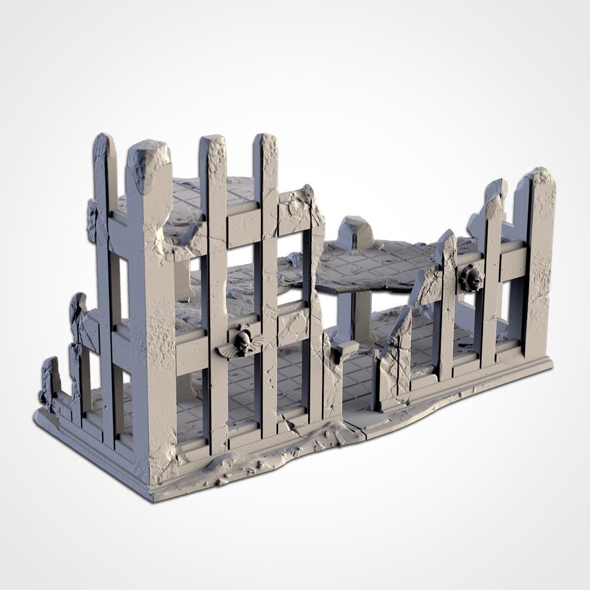 Ruined City Buildings Terrain Set | 32mm Post Apocalyptic Wargaming Scenery | War Torn Urban Tabletop Ruins