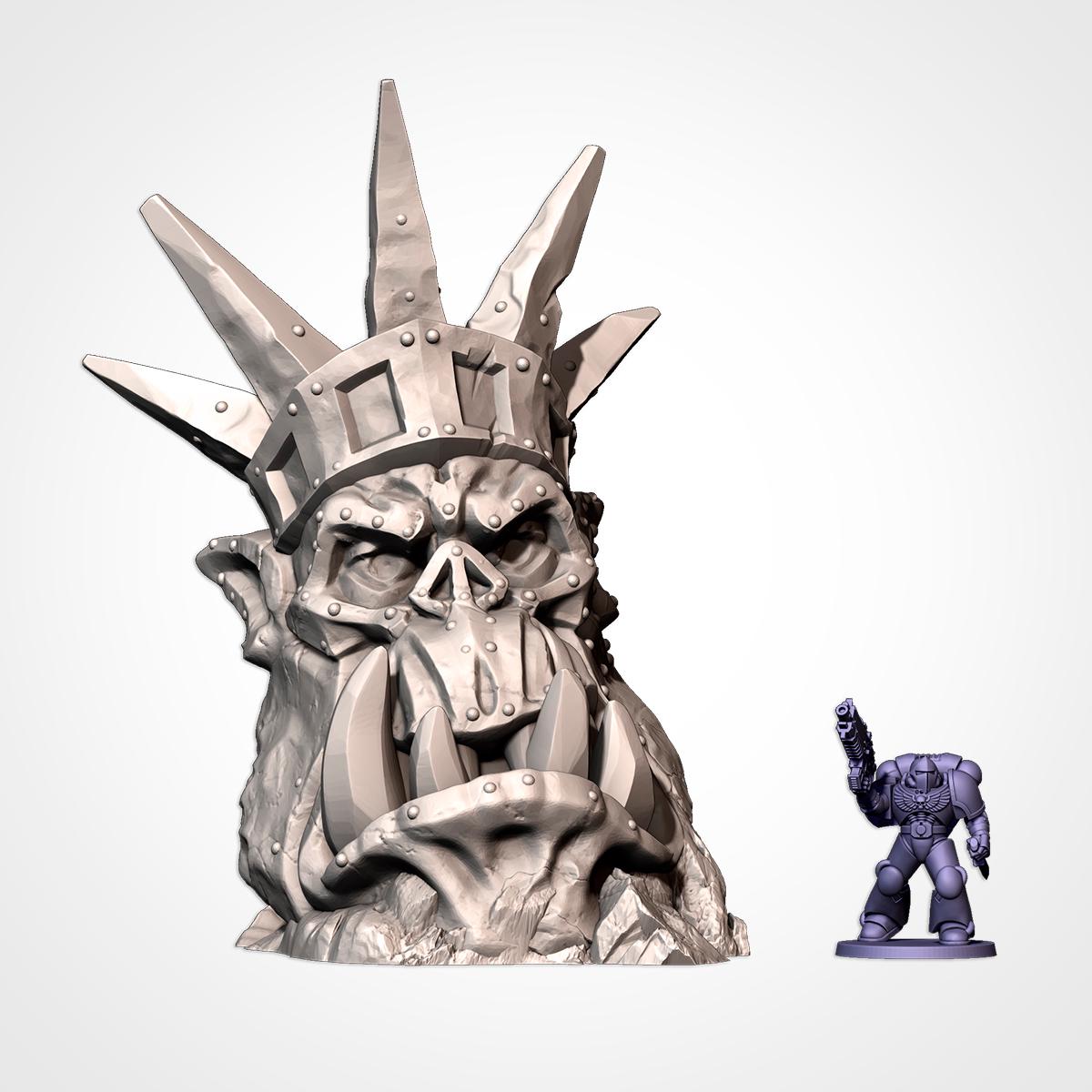 Orc Monuments Terrain Set | 32mm Fantasy Statues Scenery | Tabletop Wargaming Idols & Totems | Orcish Warband RPG Diorama