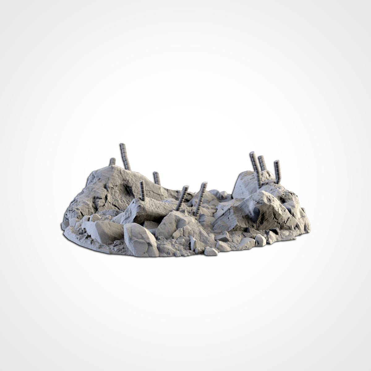 City Debris Scatter Terrain Set | 32mm Wargaming Rubble & Barricades | Post Apocalyptic Tabletop Scenery | Sci-Fi Battlefield Cover