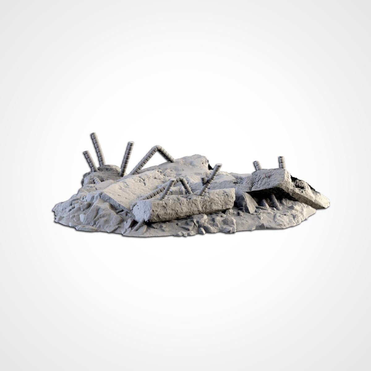 City Debris Scatter Terrain Set | 32mm Wargaming Rubble & Barricades | Post Apocalyptic Tabletop Scenery | Sci-Fi Battlefield Cover