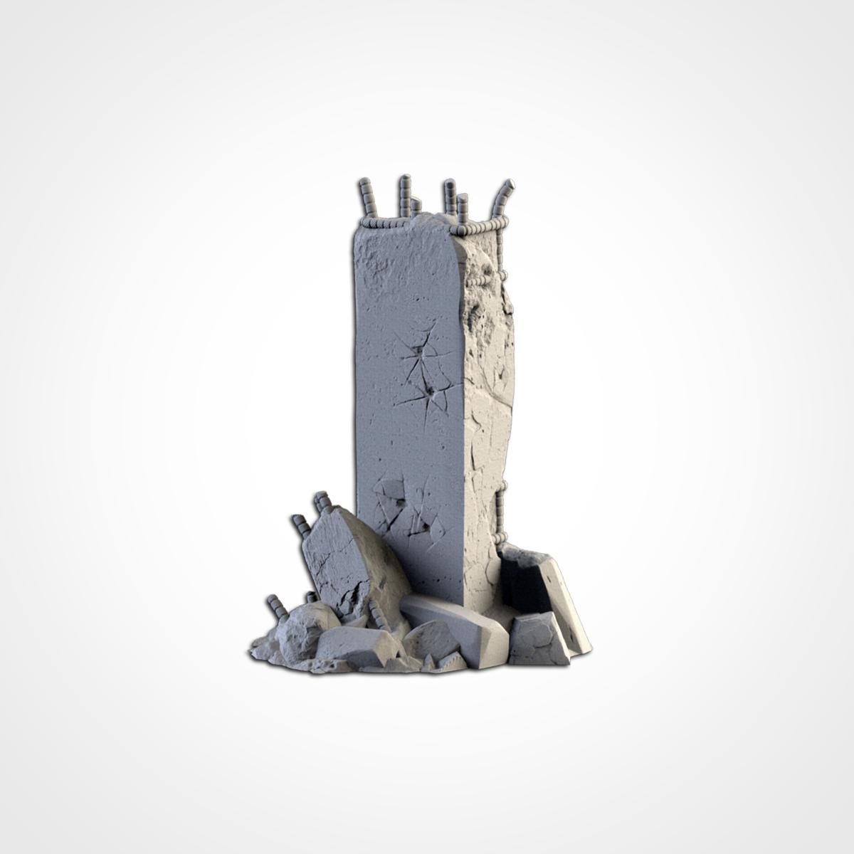 City Debris Scatter Terrain Set | 32mm Wargaming Rubble & Barricades | Post Apocalyptic Tabletop Scenery | Sci-Fi Battlefield Cover