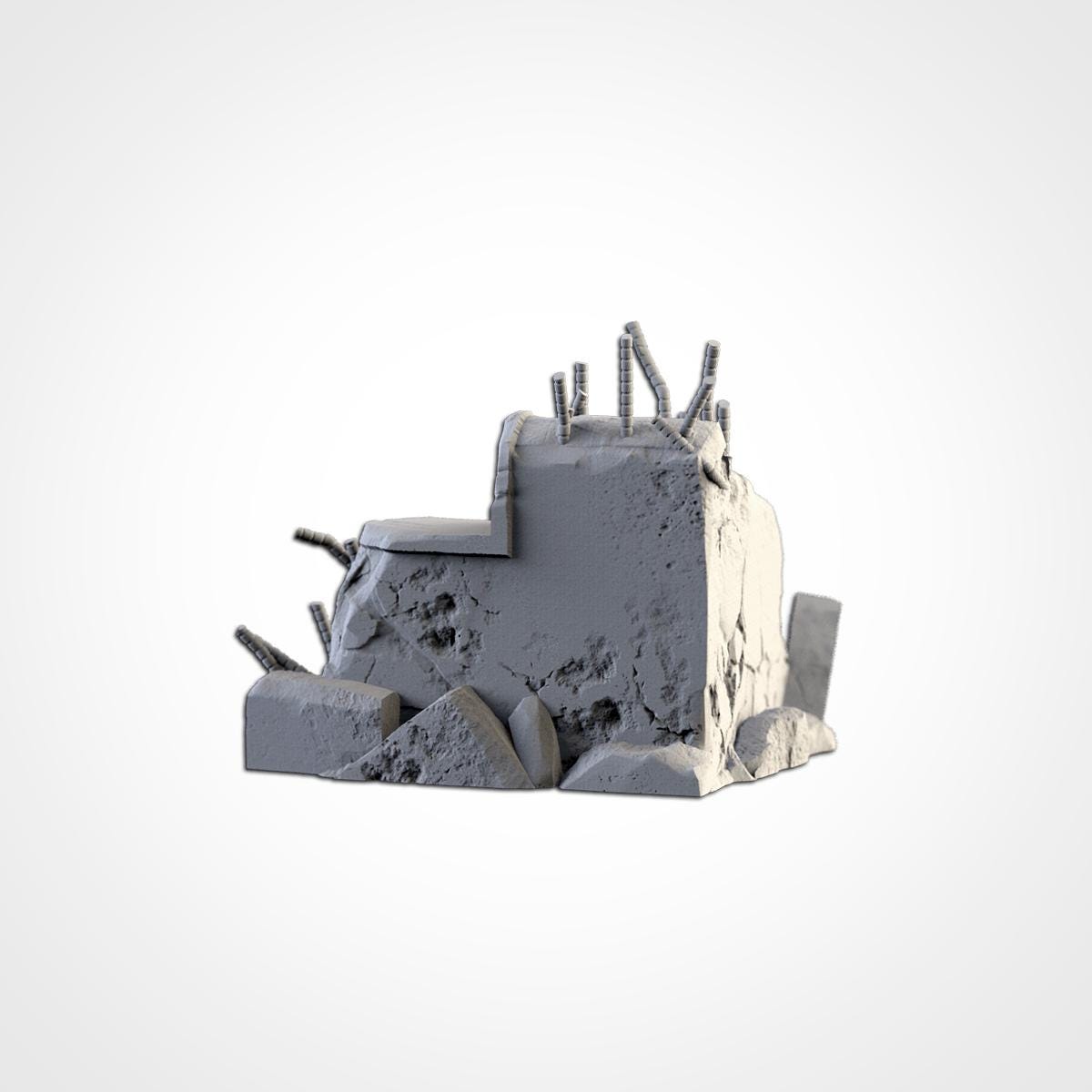 City Debris Scatter Terrain Set | 32mm Wargaming Rubble & Barricades | Post Apocalyptic Tabletop Scenery | Sci-Fi Battlefield Cover